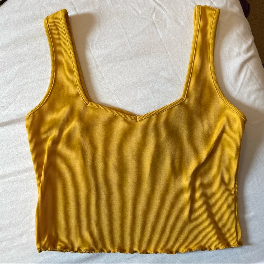 Yellow cropped tank top